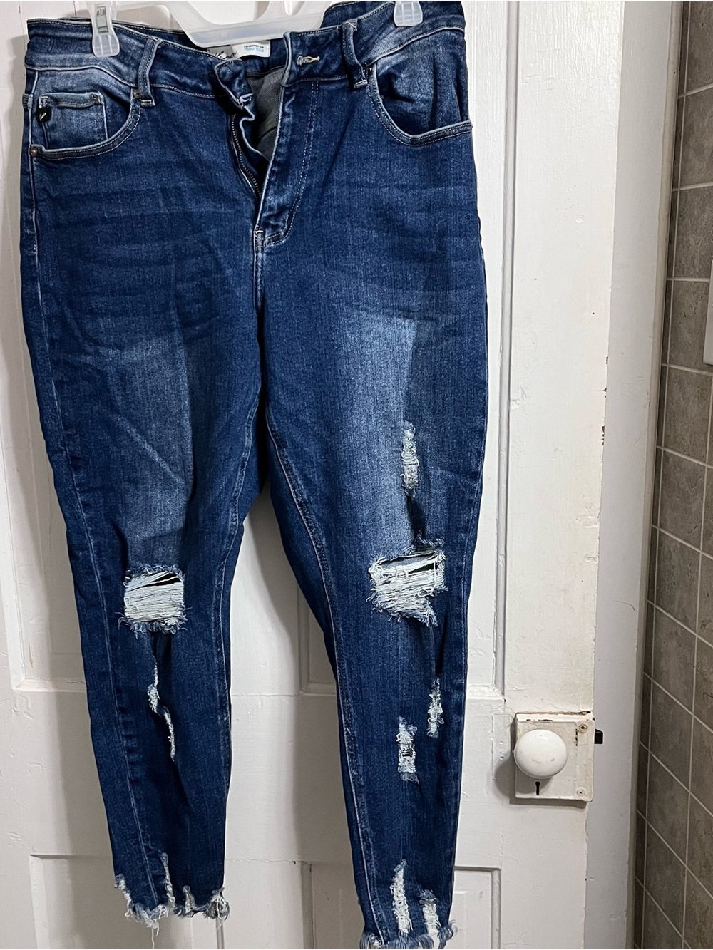 KanCan Distressed Dark Blue Boyfriend Jeans